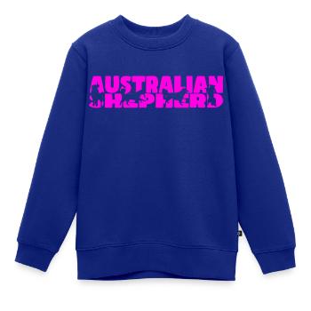 Australian Shepherd AUTOAUFKLEBER pink - Kinder Premium Organic Sweatshirt - Royalblau - Vorne - AI Model Kid Female (0cm)