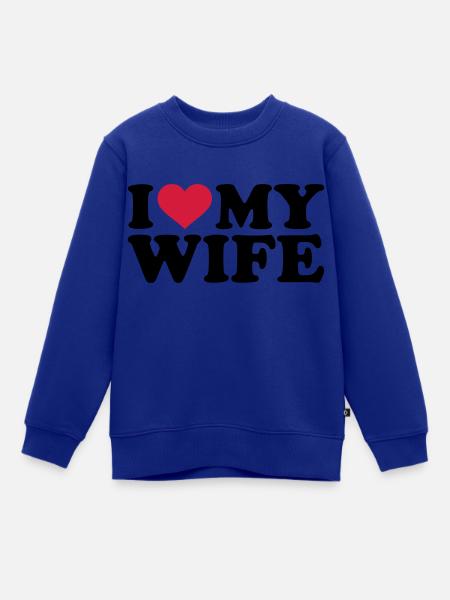 I love my wife - Kinder Premium Organic Sweatshirt - Royalblau