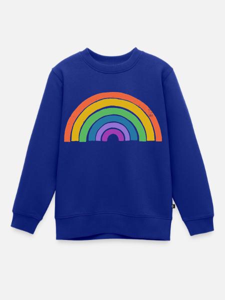Regenbogen - Kinder Premium Organic Sweatshirt - Royalblau