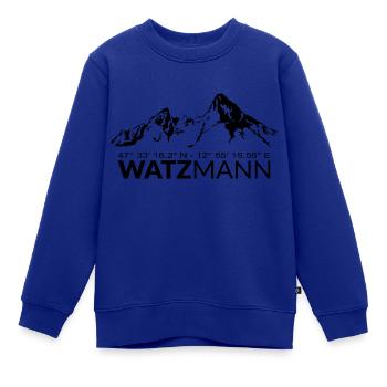 Berg Watzmann GPS Koordinaten Adresse Geocaching - Kinder Premium Organic Sweatshirt - Royalblau - Vorne - AI Model Kid Female (0cm)