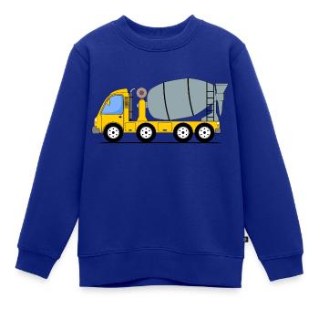 Betonmischer gelb - Kinder Premium Organic Sweatshirt - Royalblau - Vorne - AI Model Kid Female (0cm)