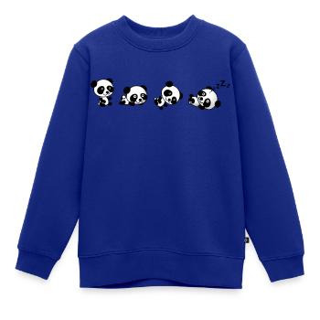 Wie Panda rolls-Panda Lover - Kinder Premium Organic Sweatshirt - Royalblau - Vorne - AI Model Kid Female (0cm)