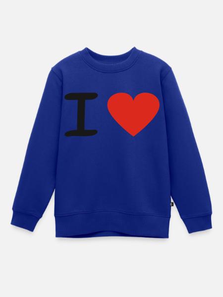 I Love - Kinder Premium Organic Sweatshirt - Royalblau