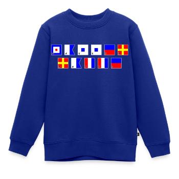 Wasserratte im Flaggenalphabet - Kinder Premium Organic Sweatshirt - Royalblau - Vorne - AI Model Kid Female (0cm)