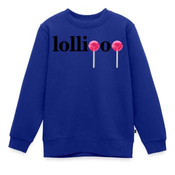 LOLLIPOP - LOLLY - LUTSCHER - BONBON - Kinder Premium Organic Sweatshirt - Royalblau - Vorne - AI Model Kid Female (0cm)