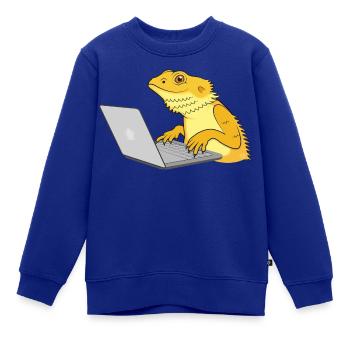 Eidechsen-Kodierung - Kinder Premium Organic Sweatshirt - Royalblau - Vorne - AI Model Kid Female (0cm)