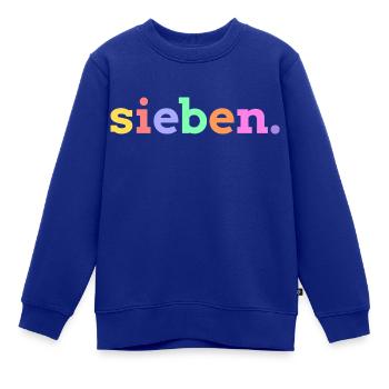 Sieben 7. Geburtstag - Kinder Premium Organic Sweatshirt - Royalblau - Vorne - AI Model Kid Female (0cm)