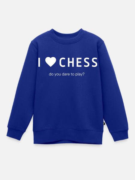 I LOVE CHESS. Do you dare to play? - Kinder Premium Organic Sweatshirt - Royalblau
