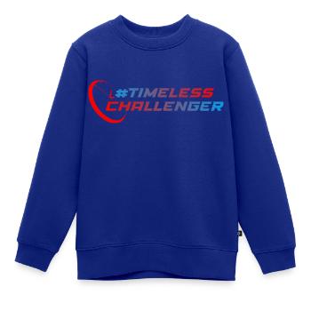 #timelesschallenger - Kinder Premium Organic Sweatshirt - Royalblau - Vorne - AI Model Kid Female (0cm)