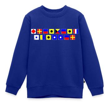 Freizeit Skipper im Flaggenalphabet - Kinder Premium Organic Sweatshirt - Royalblau - Vorne - AI Model Kid Female (0cm)