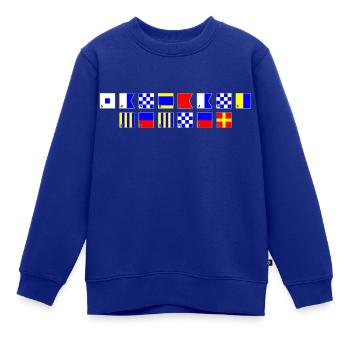 Sandbank Gegner im Flaggenalphabet - Kinder Premium Organic Sweatshirt - Royalblau - Vorne - AI Model Kid Female (0cm)
