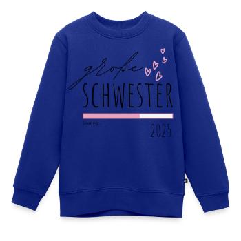 Grosse Schwester 2025 - Kinder Premium Organic Sweatshirt - Royalblau - Vorne - AI Model Kid Female (0cm)