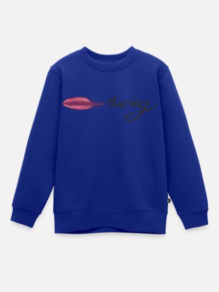 Das Wort bedeutet von einer Feder geschrieben - Kinder Premium Organic Sweatshirt - Royalblau