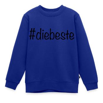 #diebeste - Schwarz - Kinder Premium Organic Sweatshirt - Royalblau - Vorne - AI Model Kid Female (0cm)