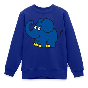 Der Elefant - Kinder Premium Organic Sweatshirt - Royalblau - Vorne - AI Model Kid Female (0cm)