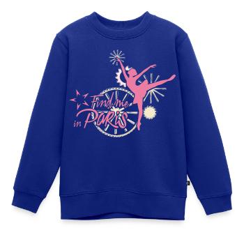 Find me in Paris Logo - Kinder Premium Organic Sweatshirt - Royalblau - Vorne - AI Model Kid Female (0cm)