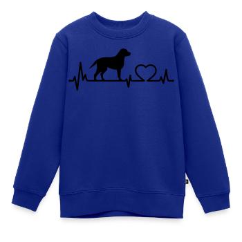Labrador Herzfrequenz Herzschlag Pulsschlag Liebe - Kinder Premium Organic Sweatshirt - Royalblau - Vorne - AI Model Kid Female (0cm)