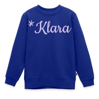 Mädchenname Klara als Schriftzug auf Kindermode - Kinder Premium Organic Sweatshirt - Royalblau - Vorne - AI Model Kid Female (0cm)
