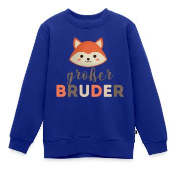 großer Bruder Fuchs Partnerlook - Kinder Premium Organic Sweatshirt - Royalblau - Vorne - AI Model Kid Female (0cm)