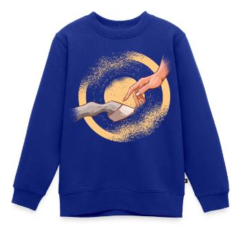 Huf & Hand - Kinder Premium Organic Sweatshirt - Royalblau - Vorne - AI Model Kid Female (0cm)