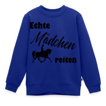 Echte Mädchen reiten - Kinder Premium Organic Sweatshirt - Royalblau - Vorne - AI Model Kid Female (0cm)