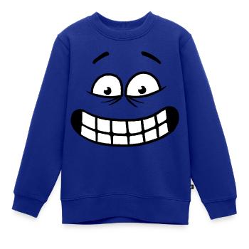 Lustiges Cartoon-Gesicht Unschuldig - Kinder Premium Organic Sweatshirt - Royalblau - Vorne - AI Model Kid Female (0cm)
