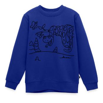 Ausmalbild freundliche Schlange für Shirts & mehr - Kinder Premium Organic Sweatshirt - Royalblau - Vorne - AI Model Kid Female (0cm)