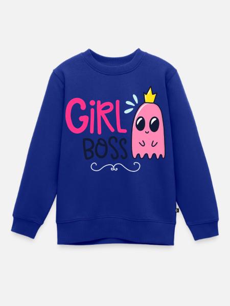 Girl Boss - Kinder Premium Organic Sweatshirt - Royalblau
