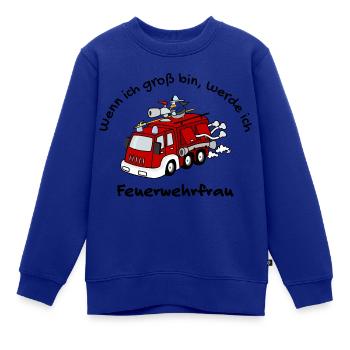 Feuerwehrfrau - Kinder Premium Organic Sweatshirt - Royalblau - Vorne - AI Model Kid Female (0cm)