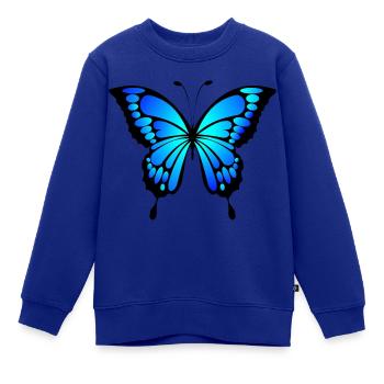 Schmetterling blau - Kinder Premium Organic Sweatshirt - Royalblau - Vorne - AI Model Kid Female (0cm)