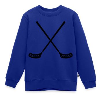 Floorball - Kinder Premium Organic Sweatshirt - Royalblau - Vorne - AI Model Kid Female (0cm)