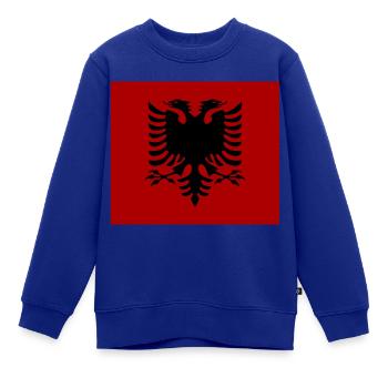 Albanische Flagge dunkelrot - Kinder Premium Organic Sweatshirt - Royalblau - Vorne - AI Model Kid Female (0cm)