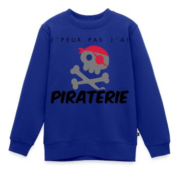 PIRATE - Kinder Premium Organic Sweatshirt - Royalblau - Vorne - AI Model Kid Female (0cm)