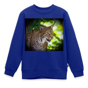 Luchs - Kinder Premium Organic Sweatshirt - Royalblau - Vorne - AI Model Kid Female (0cm)