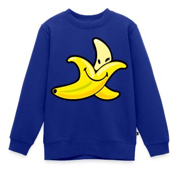 Smiley Banana - Kinder Premium Organic Sweatshirt - Royalblau - Vorne - AI Model Kid Female (0cm)