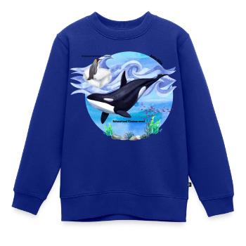 Orcajagd in der Antarktis - Kinder Premium Organic Sweatshirt - Royalblau - Vorne - AI Model Kid Female (0cm)