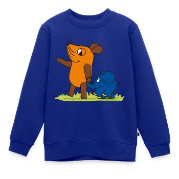Maus und Elefant - Freundschaft - Kinder Premium Organic Sweatshirt - Royalblau - Vorne - AI Model Kid Female (0cm)