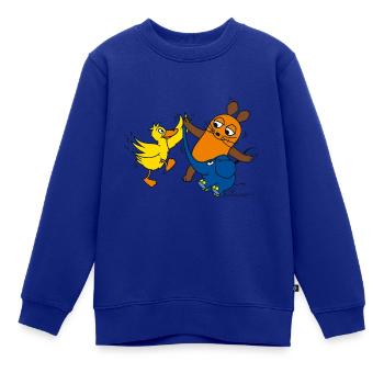 Maus, Elefant und Ente High-Five - Kinder Premium Organic Sweatshirt - Royalblau - Vorne - AI Model Kid Female (0cm)