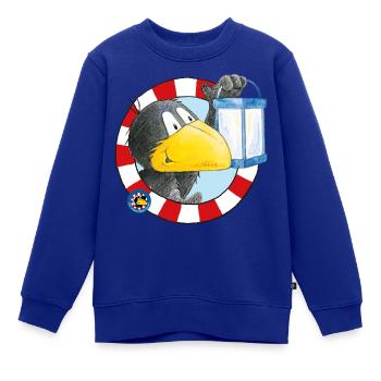 Der kleine Rabe Socke mit Laterne - Kinder Premium Organic Sweatshirt - Royalblau - Vorne - AI Model Kid Female (0cm)