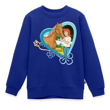 Bibi und Tina 'Tina streichelt Amadeus' - Kinder Premium Organic Sweatshirt - Royalblau - Vorne - AI Model Kid Female (0cm)