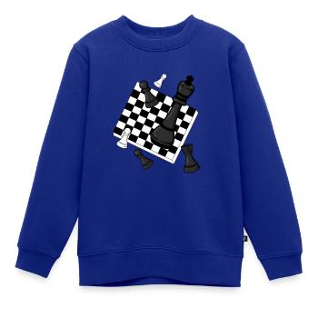 Schach - Kinder Premium Organic Sweatshirt - Royalblau - Vorne - AI Model Kid Female (0cm)
