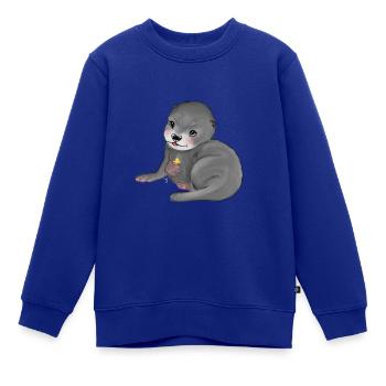 Baby Otter - Kinder Premium Organic Sweatshirt - Royalblau - Vorne - AI Model Kid Female (0cm)