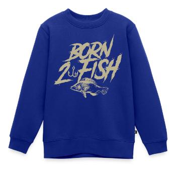 Geboren um zu Fischen Fischen - Kinder Premium Organic Sweatshirt - Royalblau - Vorne - AI Model Kid Female (0cm)