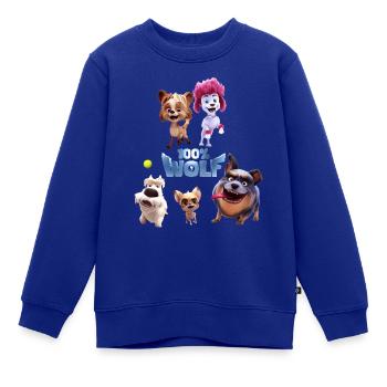 100% Wolf Freddy spielt mit Hunden - Kinder Premium Organic Sweatshirt - Royalblau - Vorne - AI Model Kid Female (0cm)