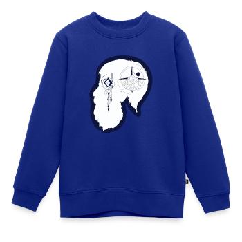 Hipster Beard Compass - Hipster mit Kompass - Kinder Premium Organic Sweatshirt - Royalblau - Vorne - AI Model Kid Female (0cm)
