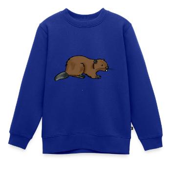 Biber - Kinder Premium Organic Sweatshirt - Royalblau - Vorne - AI Model Kid Female (0cm)