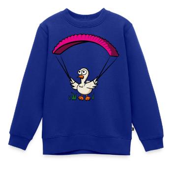 Groundhendl Groundhandling Hendl Paragliding Huhn - Kinder Premium Organic Sweatshirt - Royalblau - Vorne - AI Model Kid Female (0cm)