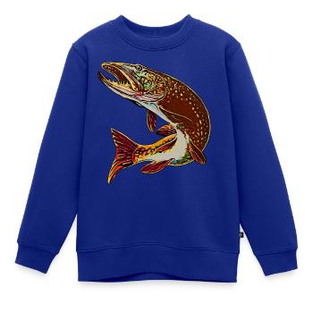 Hecht braun - Kinder Premium Organic Sweatshirt - Royalblau - Vorne - AI Model Kid Female (0cm)