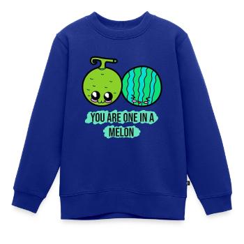 Melone - Kinder Premium Organic Sweatshirt - Royalblau - Vorne - AI Model Kid Female (0cm)