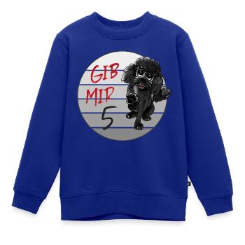 Schwarzer Pudel Gib mir fünf - Kinder Premium Organic Sweatshirt - Royalblau - Vorne - AI Model Kid Female (0cm)